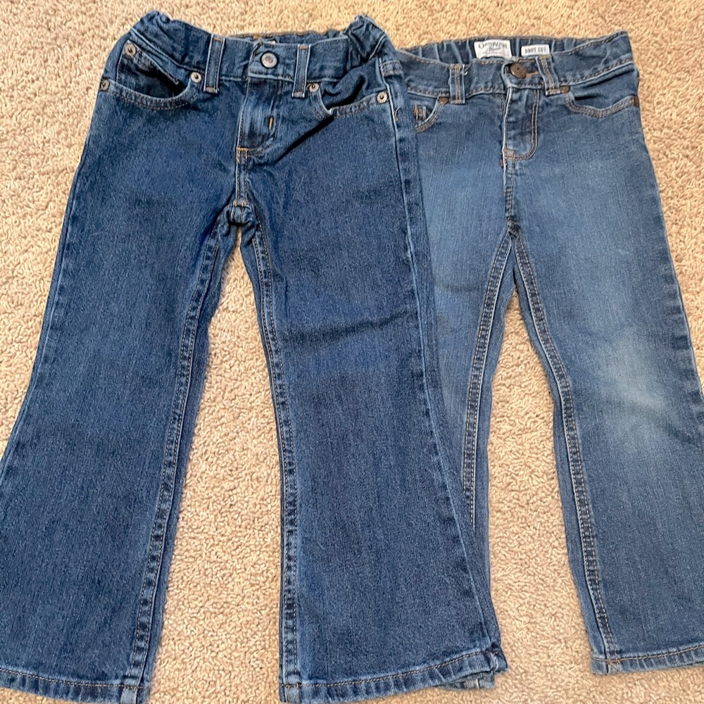 Pair of boot cut girls jeans
